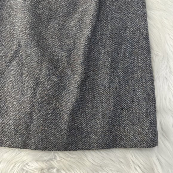 Bretton Place womens vintage skirt gray chevron 18 lined 100% wool - Picture 3 of 11